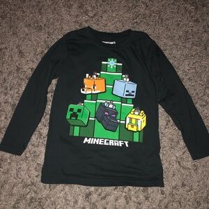 Boys Minecraft Christmas Holiday Long Sleeve Shirt, Size 10